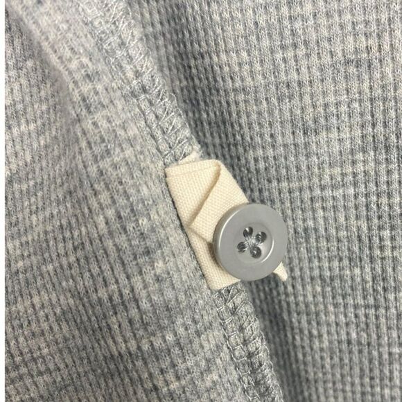 Arborist unisex Canada Grey Embroidered Waffle Knit Long Sleeve Henley US M - Picture 5 of 6